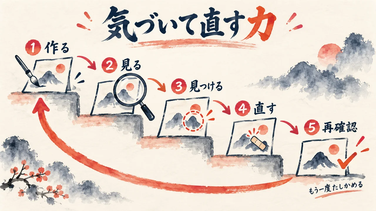 気づいて直す力の階段図解