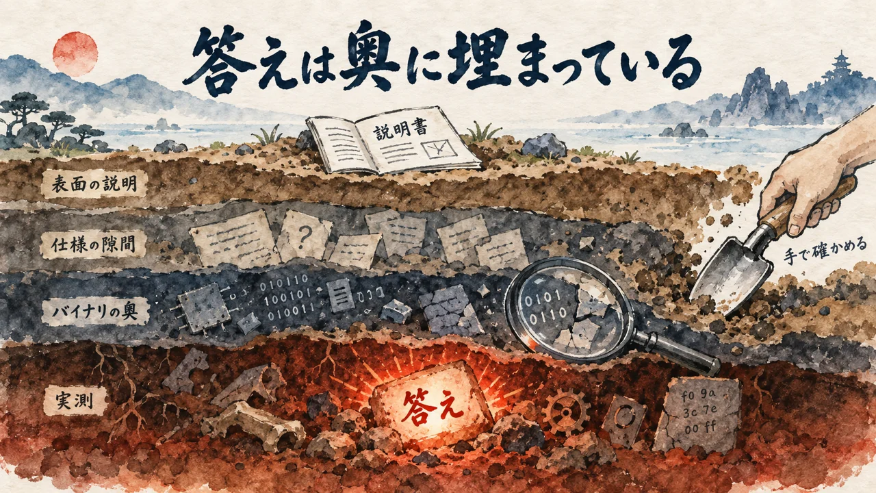 「インストール済みバイナリの埋め込みソースから逆引きした」——手を抜かず調べ切る姿勢