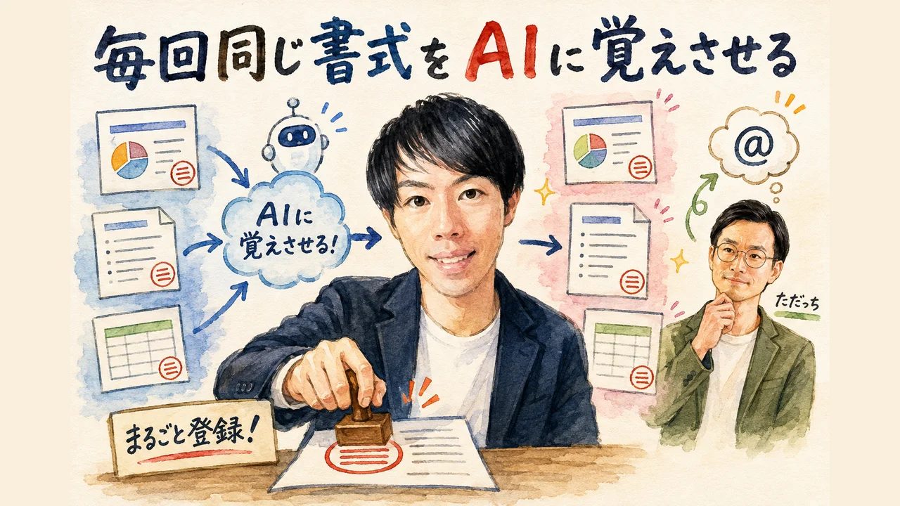 毎回同じ書式をAIにまるごと覚えさせる図解