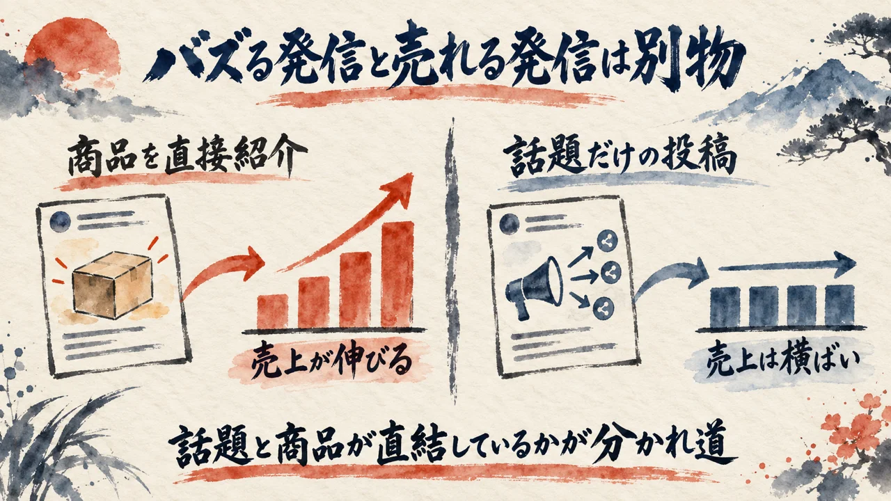 バズる発信と売れる発信は別物 図解