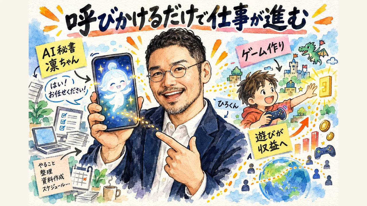 呼びかけるだけで仕事が進むAI秘書凛ちゃんと遊びが収益に変わる子どものゲーム作り グラレコ