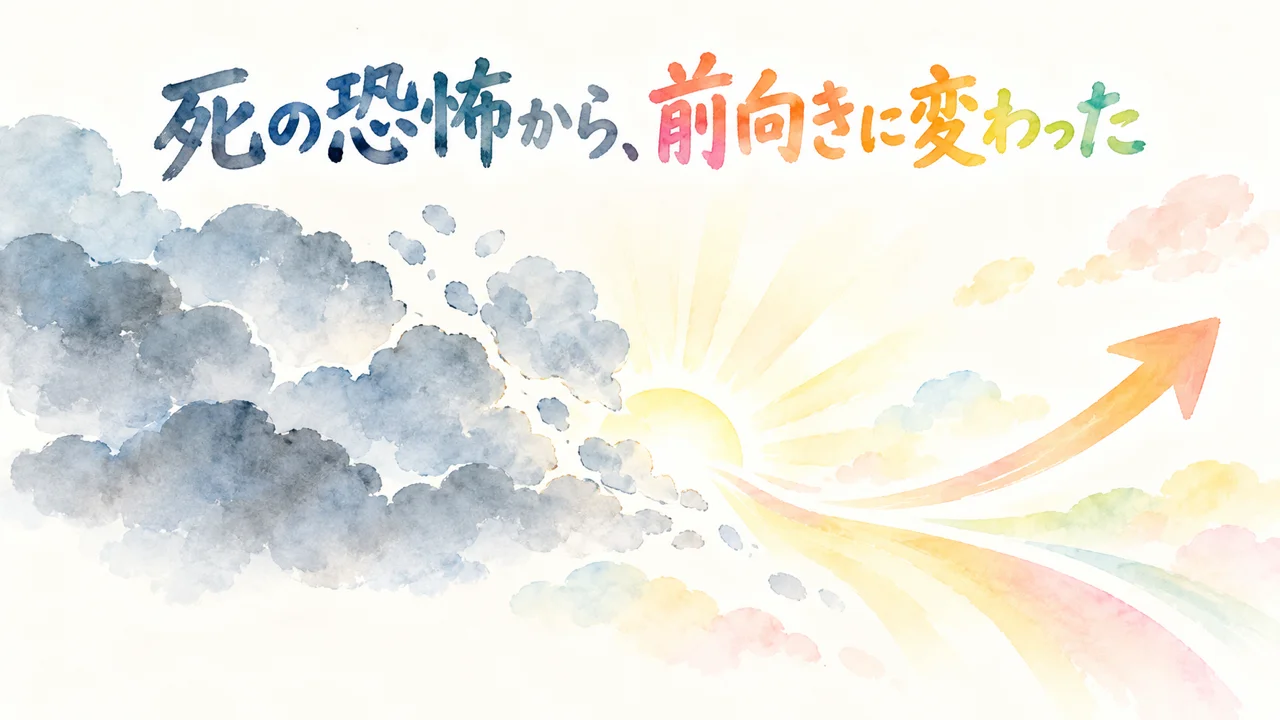 死の恐怖から、前向きに変わった