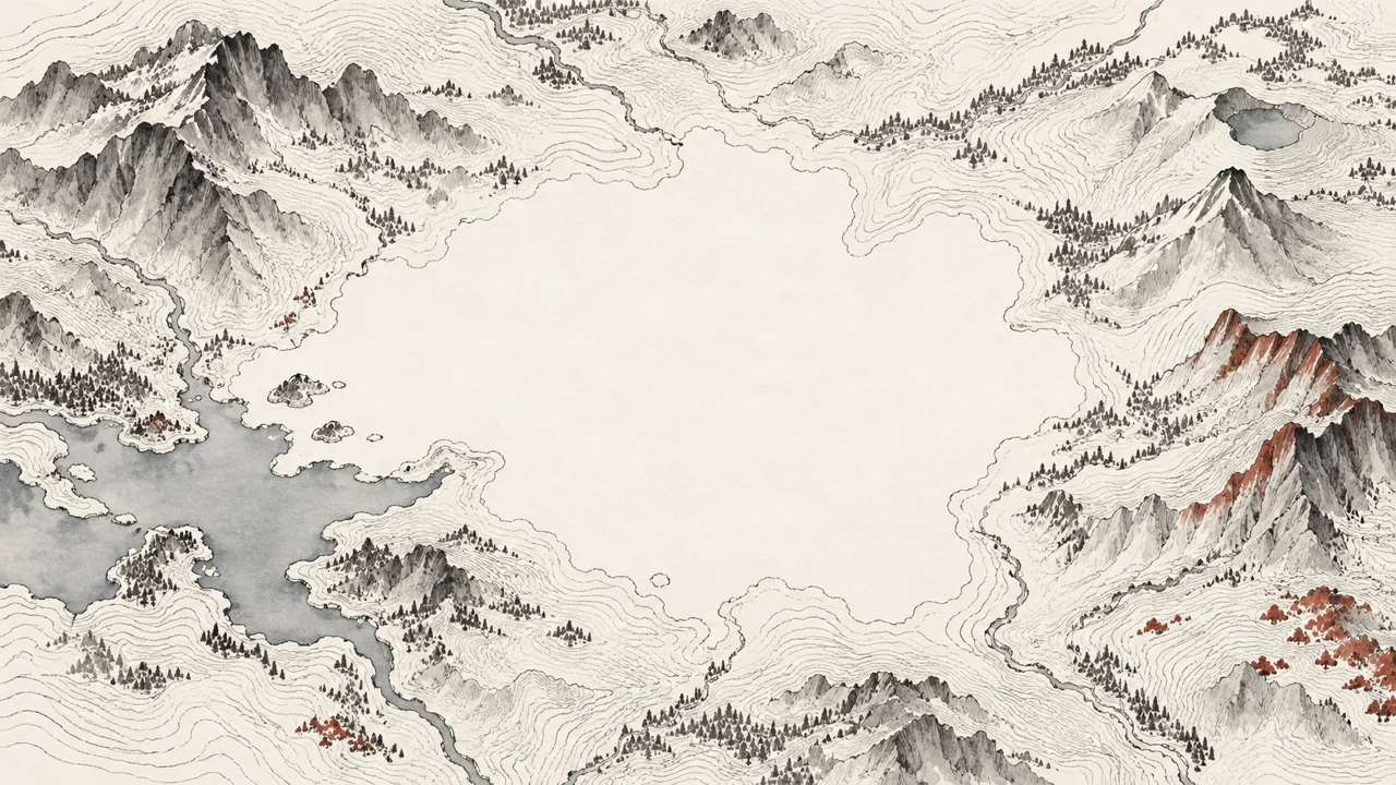 地図の中に何も描かれていない空白の余白がある図解