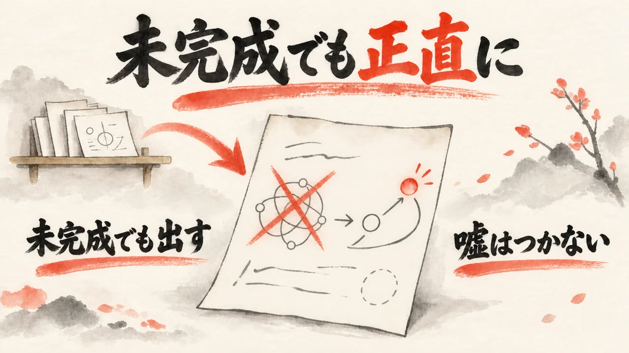 未完成のまま出す。嘘だけはつかない図解