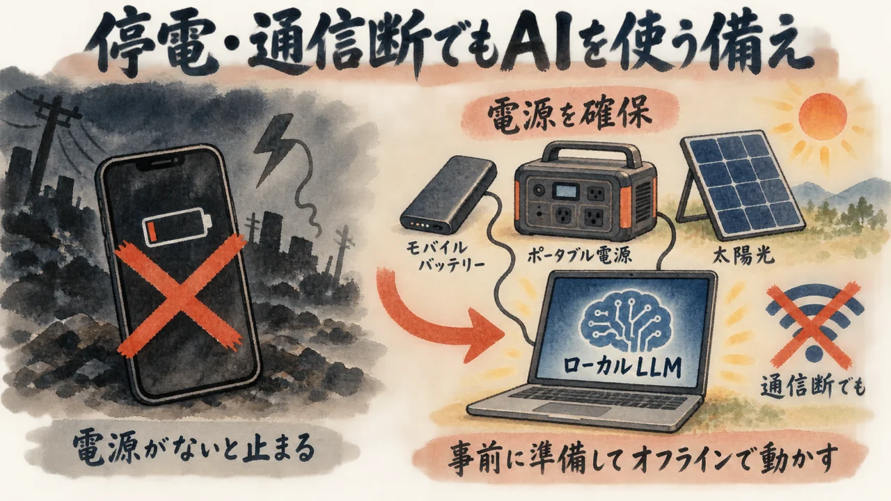 非常時こそAIを使いたいなら。発電・充電・ローカルLLM環境という新しい備え