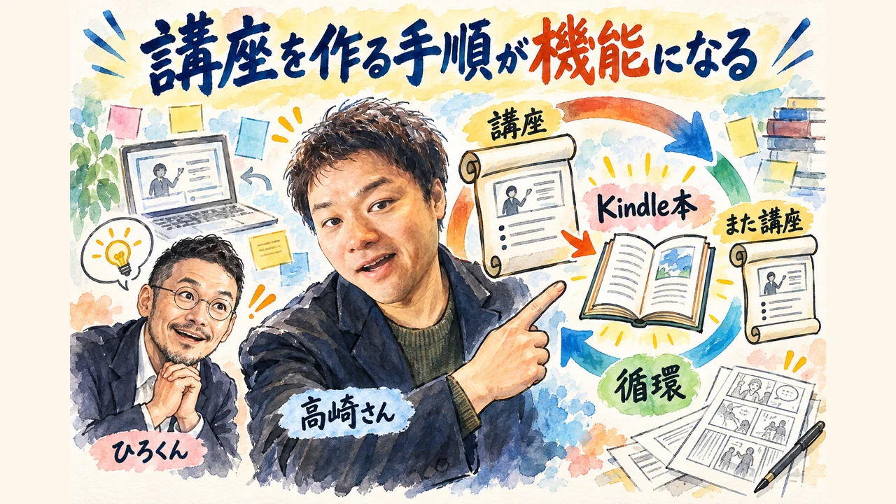 講座が本になり本がまた講座になる永久ループの図解