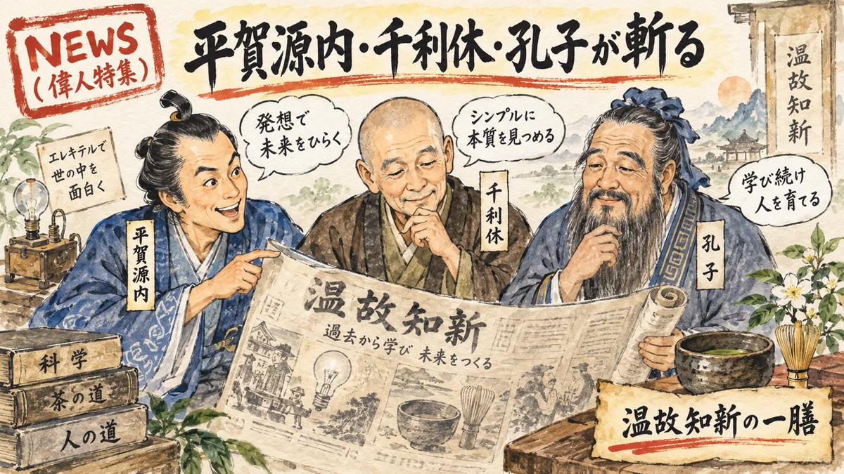 偉人が斬る今日のヘッドライン 平賀源内 千利休 孔子