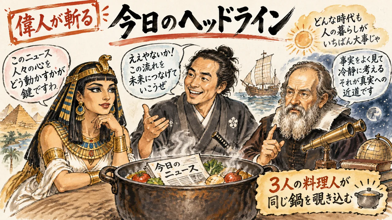 偉人が斬る今日のヘッドライン クレオパトラ 坂本龍馬 ガリレオ・ガリレイ