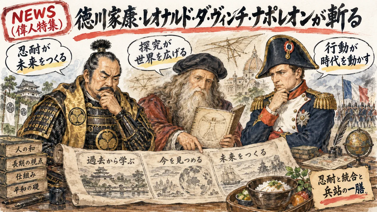 偉人が斬る今日のヘッドライン 徳川家康 レオナルド・ダ・ヴィンチ ナポレオン