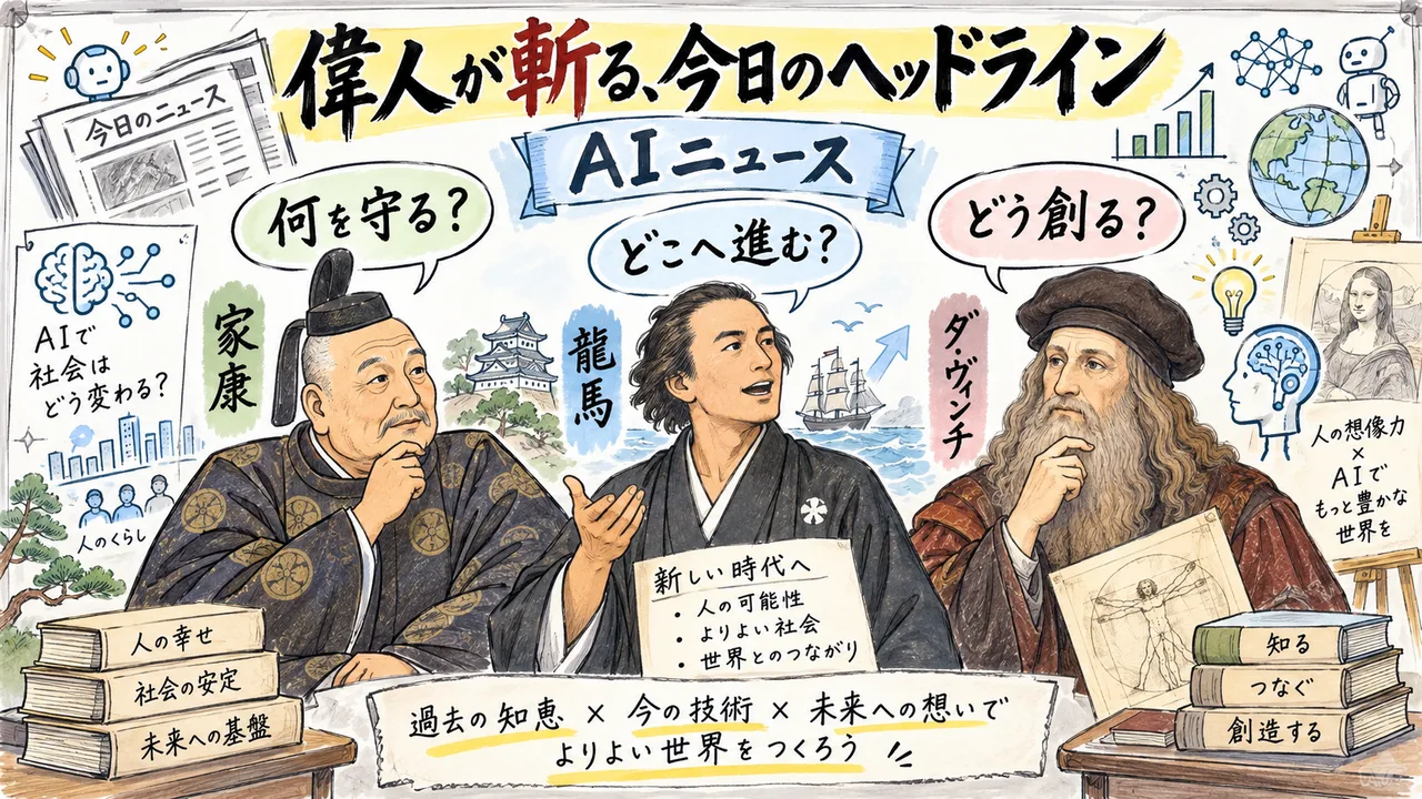 偉人が斬る今日のヘッドライン 家康 龍馬 ダ・ヴィンチ