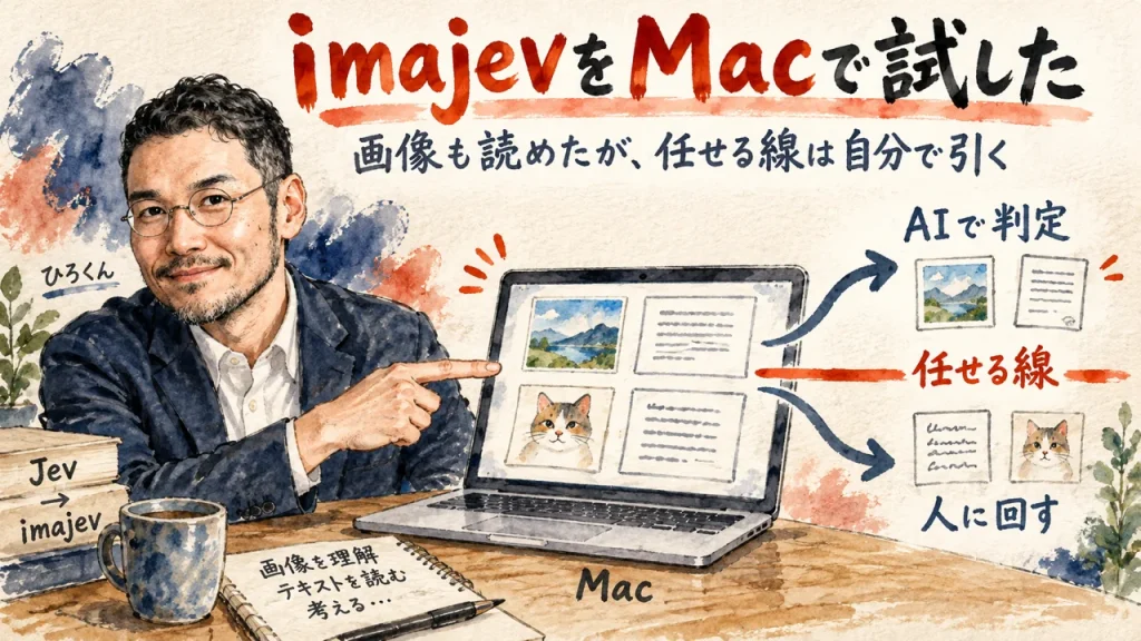 アイキャッチ: imajevをMacで試した。画像も読めたが、任せる線は自分で引く