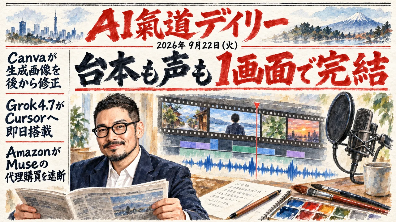 動画制作を1画面で完結させるAIニュースまとめの図解