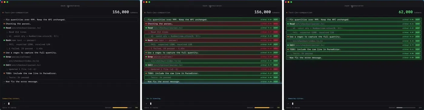 tamaraさんの動画より。ツールの実行結果を採点して要らないものを落とす（動画キャプチャ3コマ）