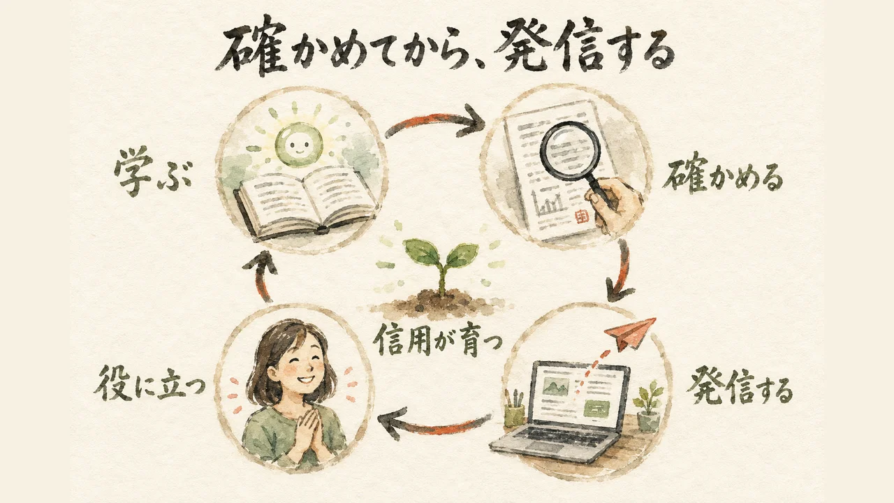AIで学び、確かめ、発信して役に立つ循環