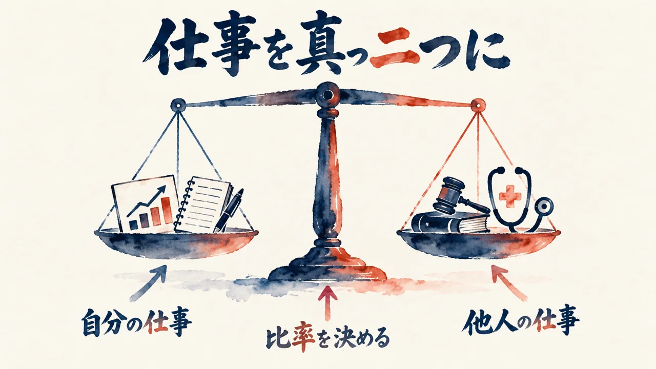 仕事を真っ二つに 自分の仕事と他人の仕事