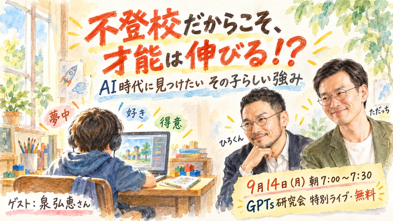 不登校の時間に見えるその子らしい強みを話すLIVE予告のカバー