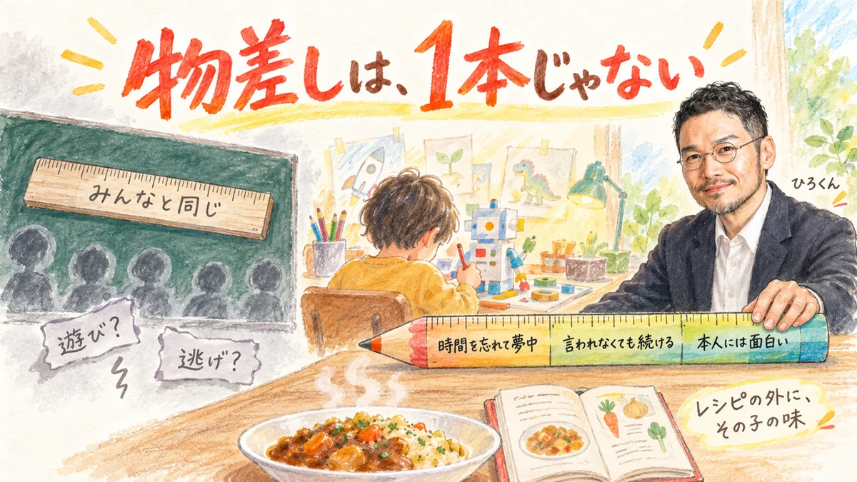 物差しは1本じゃない。「みんなと同じ」の定規と、夢中・続けてしまう・本人には面白いの定規