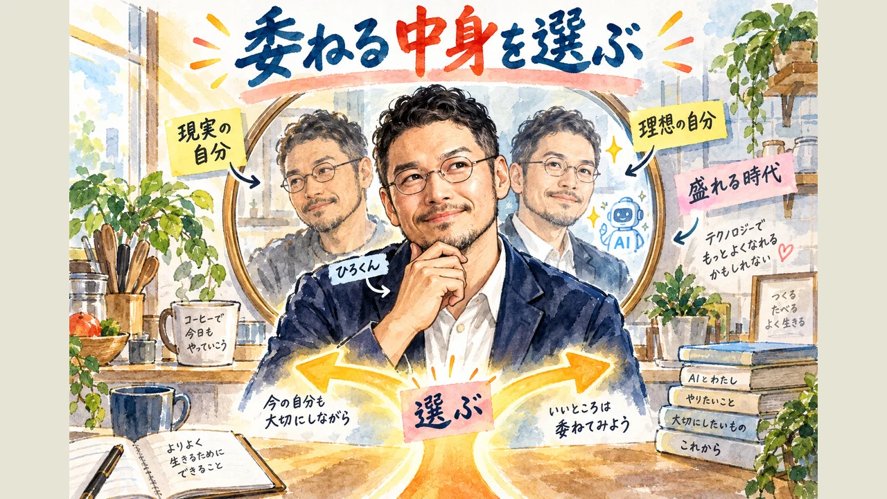 盛れる時代だからこそ、「委ねる」の中身を選ぶ ひろくんコラムグラレコ