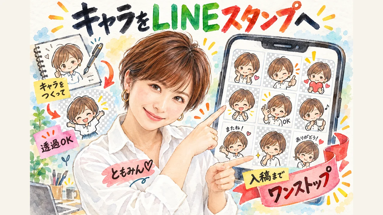 できたキャラはそのままLINEスタンプに、透過済みで入稿までワンストップ グラレコ