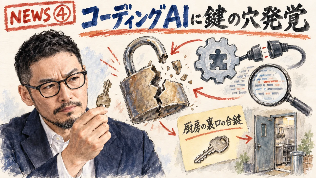 AIコーディングエージェントのプラグインに鍵穴が見つかったイメージ