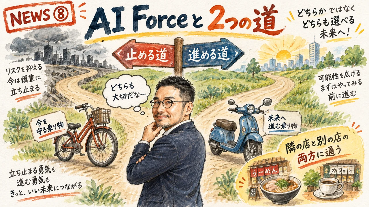 AI Forceと止める道・進める道のイメージ