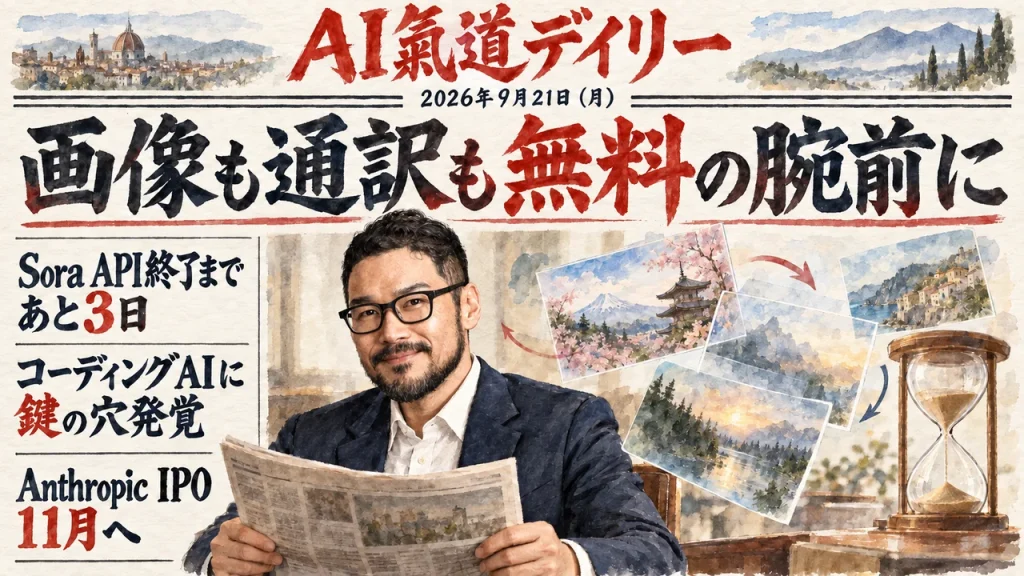 AI氣道デイリー 2026年9月21日号 新聞風アイキャッチ