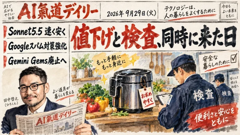 AI氣道デイリー 2026年9月29日号 新聞風アイキャッチ