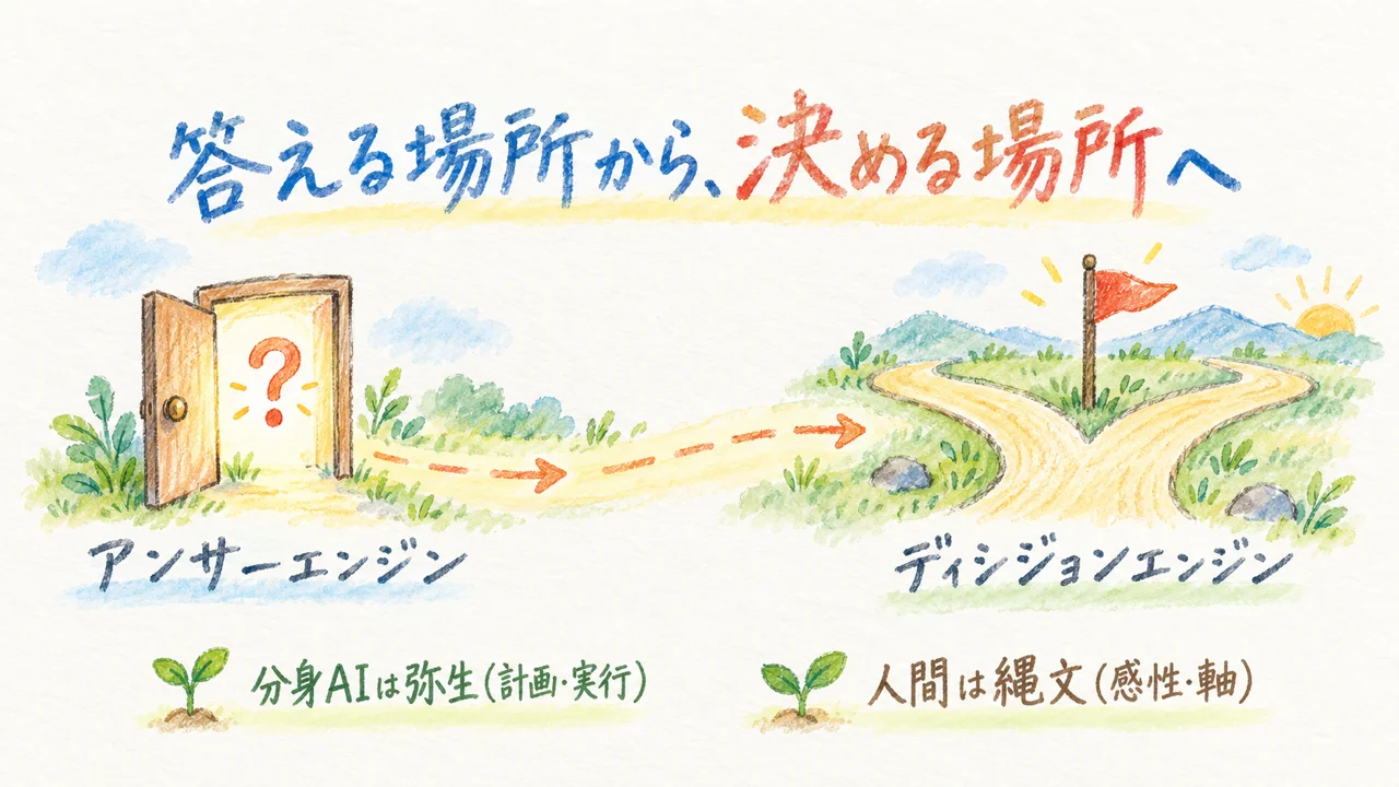アンサーエンジンからディシジョンエンジンへの変化の図解