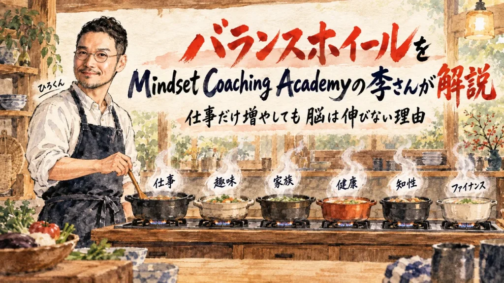 バランスホイールをMindset Coaching Academyの李さんが解説。仕事だけ増やしても脳は伸びない理由（アイキャッチ）