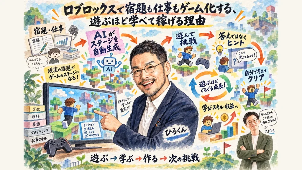 AI氣道LIVE 2026年9月21日 ロブロックスで宿題も仕事もゲーム化する 図解 overview