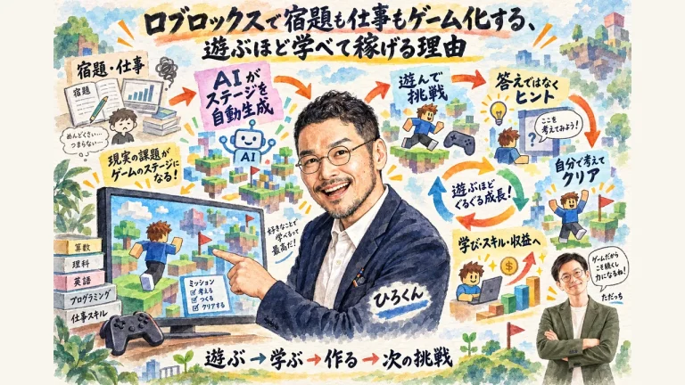 AI氣道LIVE 2026年9月21日 ロブロックスで宿題も仕事もゲーム化する 図解 overview
