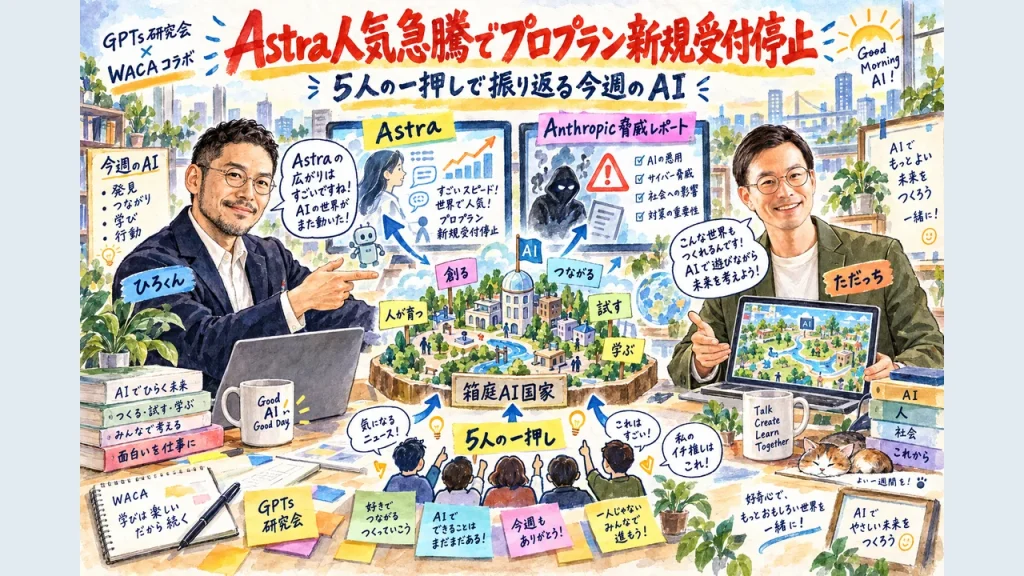 Astra人気急騰でプロプラン新規受付停止 5人の一押しで振り返る今週のAI アイキャッチ