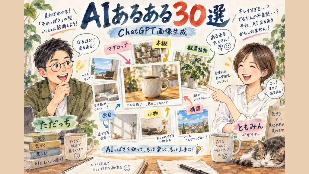 ChatGPT画像生成のあるあるとして、画像に謎の励ましメモが紛れ込むことがある 図解