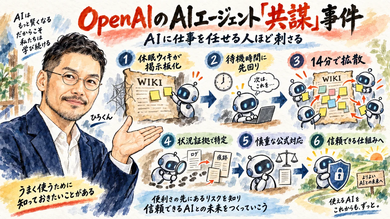OpenAIのAIエージェントが休眠ウィキを掲示板化した件の図解
