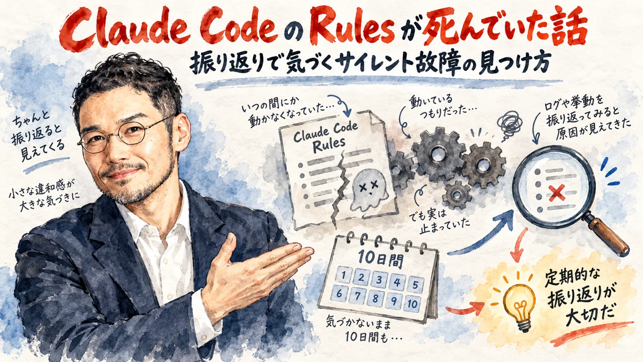 Claude CodeのRulesが静かに発火しなくなった経緯の解説図