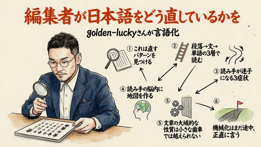 編集者が日本語をどう直しているかをgolden-luckyさんが言語化。全体図