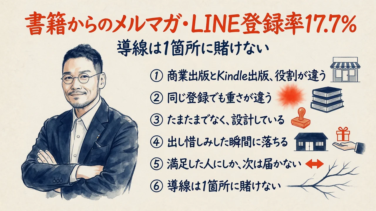 書籍からの登録率17.7%を支える導線設計を解説する図解
