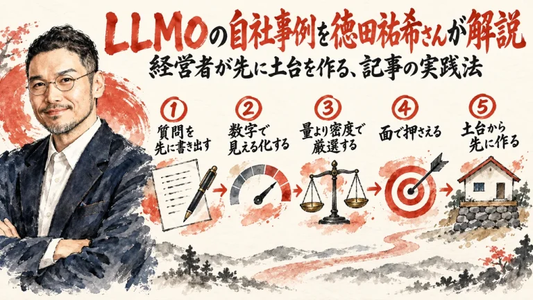 LLMOの自社事例を徳田祐希さんが解説 overview