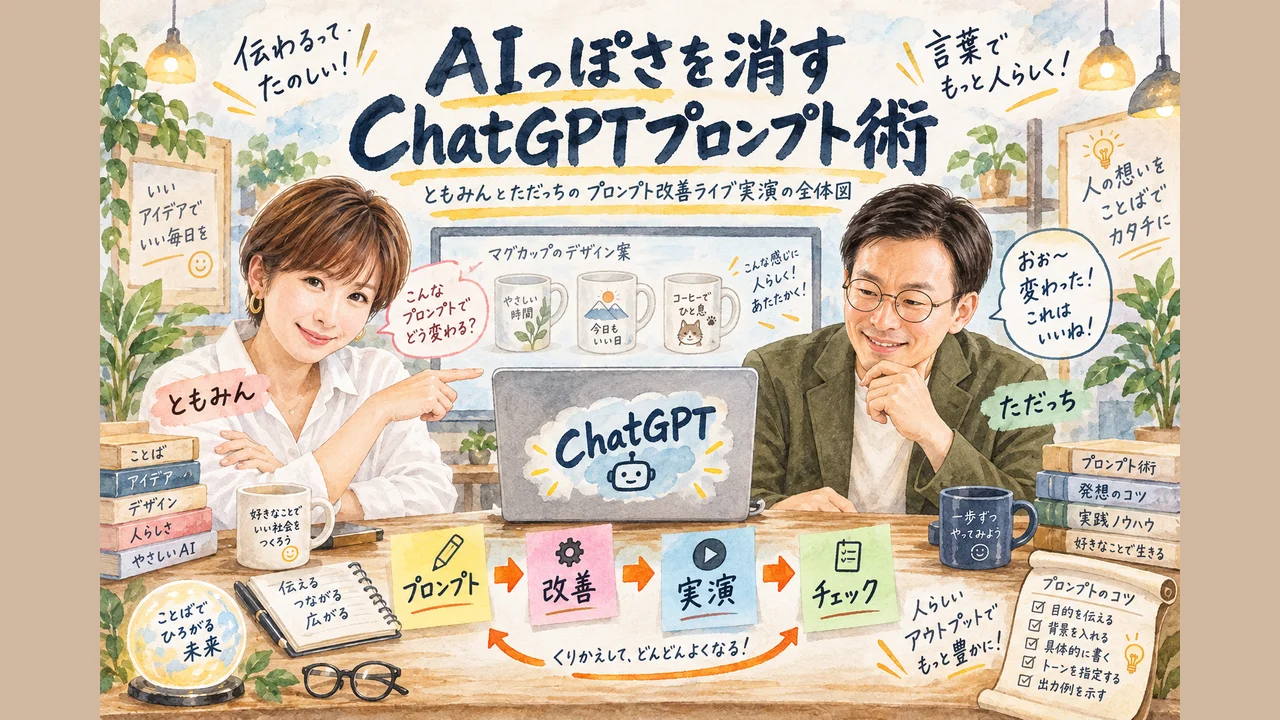 ともみんとただっちがChatGPT画像のAIっぽさを直すLIVE解説