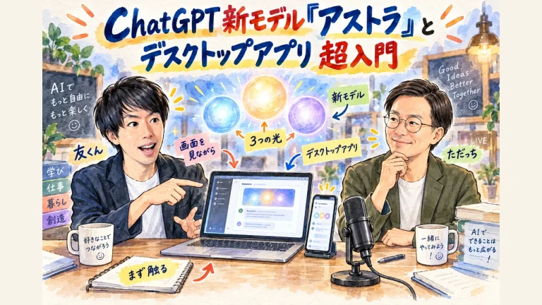 ChatGPT新モデル「アストラ」とデスクトップアプリ超入門 全体まとめグラレコ