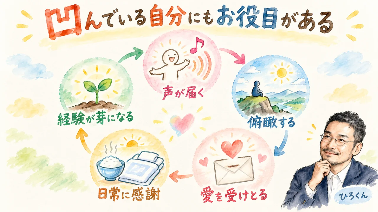 凹んでいる自分にもお役目がある 全体図解