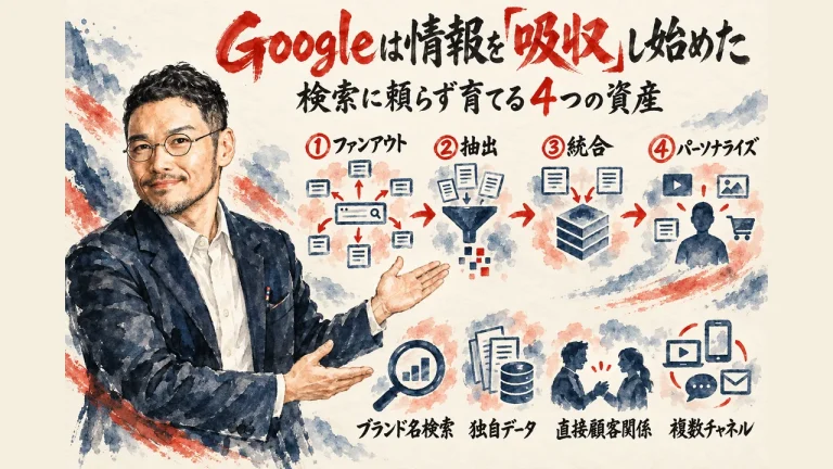 Googleは情報を吸収し始めた——検索に頼らない4つの資産の全体図解