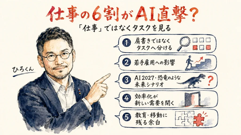 仕事の6割がAI直撃？ 経済学者との対話から「仕事」ではなくタスクを見る（アイキャッチ）