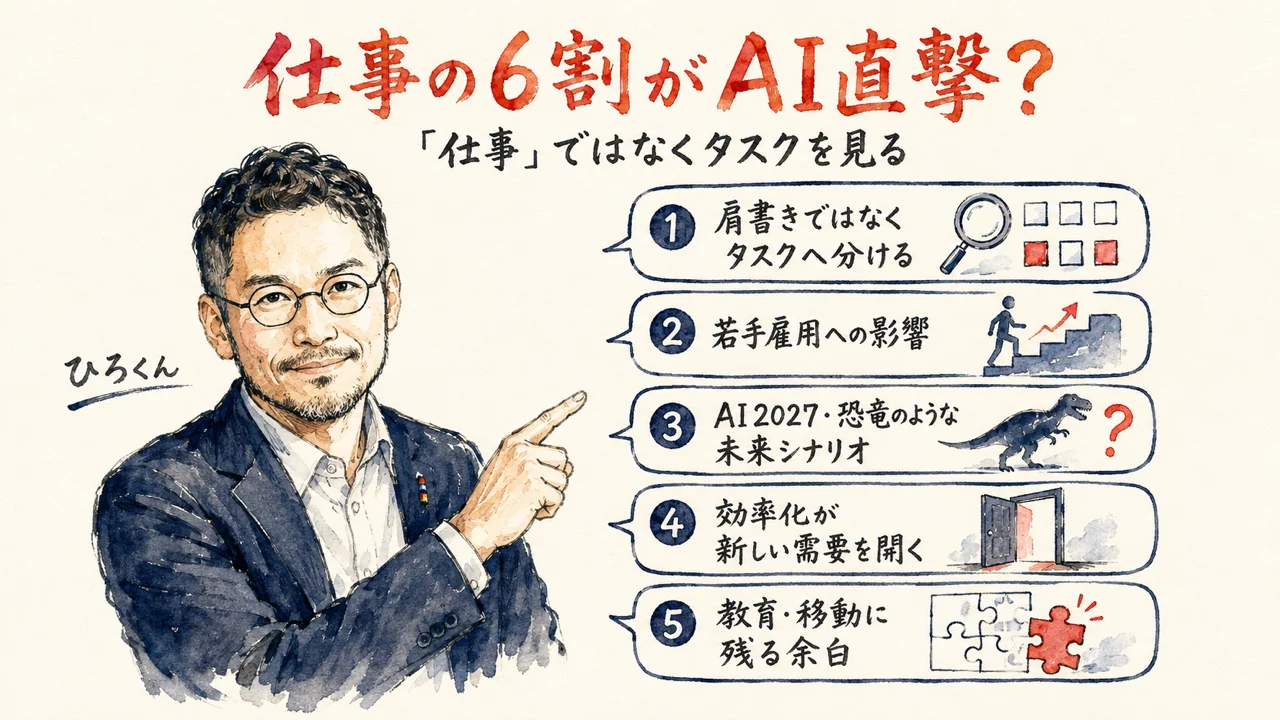 仕事の6割がAI直撃？ 経済学者との対話から「仕事」ではなくタスクを見る（アイキャッチ）