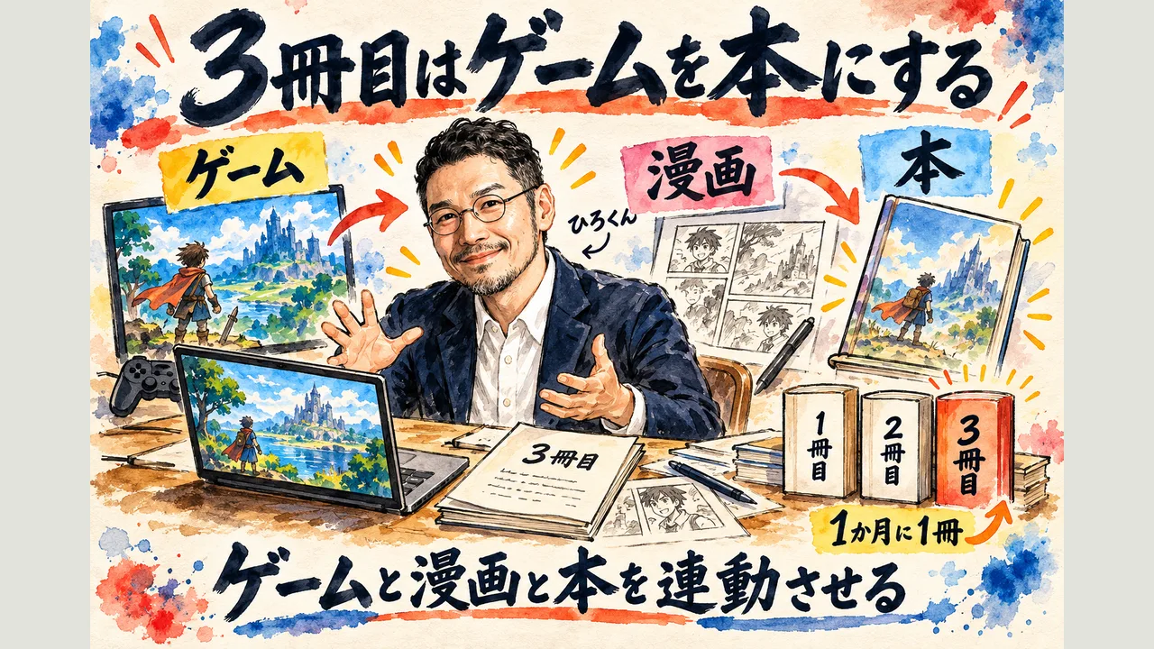 3冊目はゲームを本にする ゲームと漫画と本を連動させる