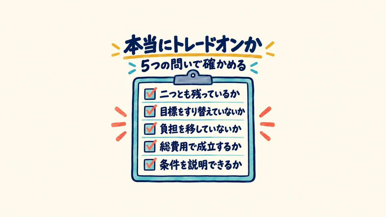 本当にトレードオンかを確かめる5つの問いのチェックリスト