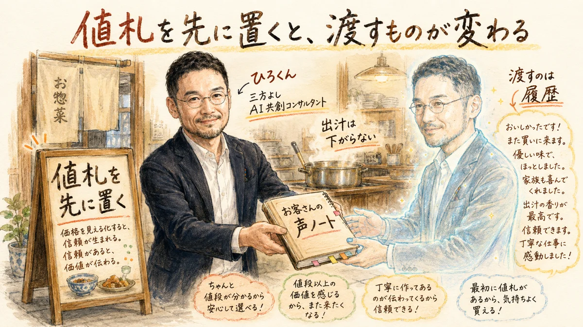 値札を先に置くと、分身AIに渡すものが変わる