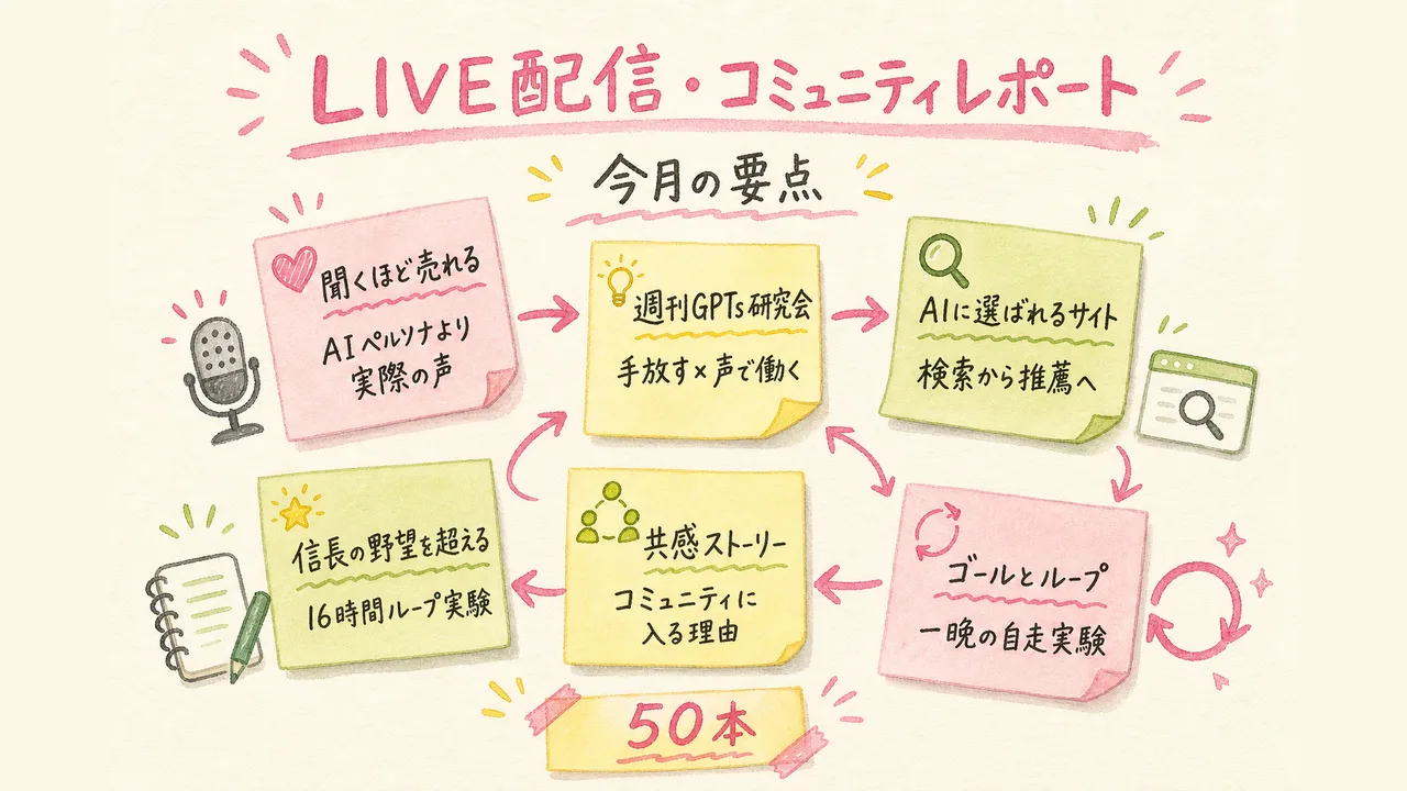 LIVE配信・コミュニティレポート グラフィックレコーディング図解