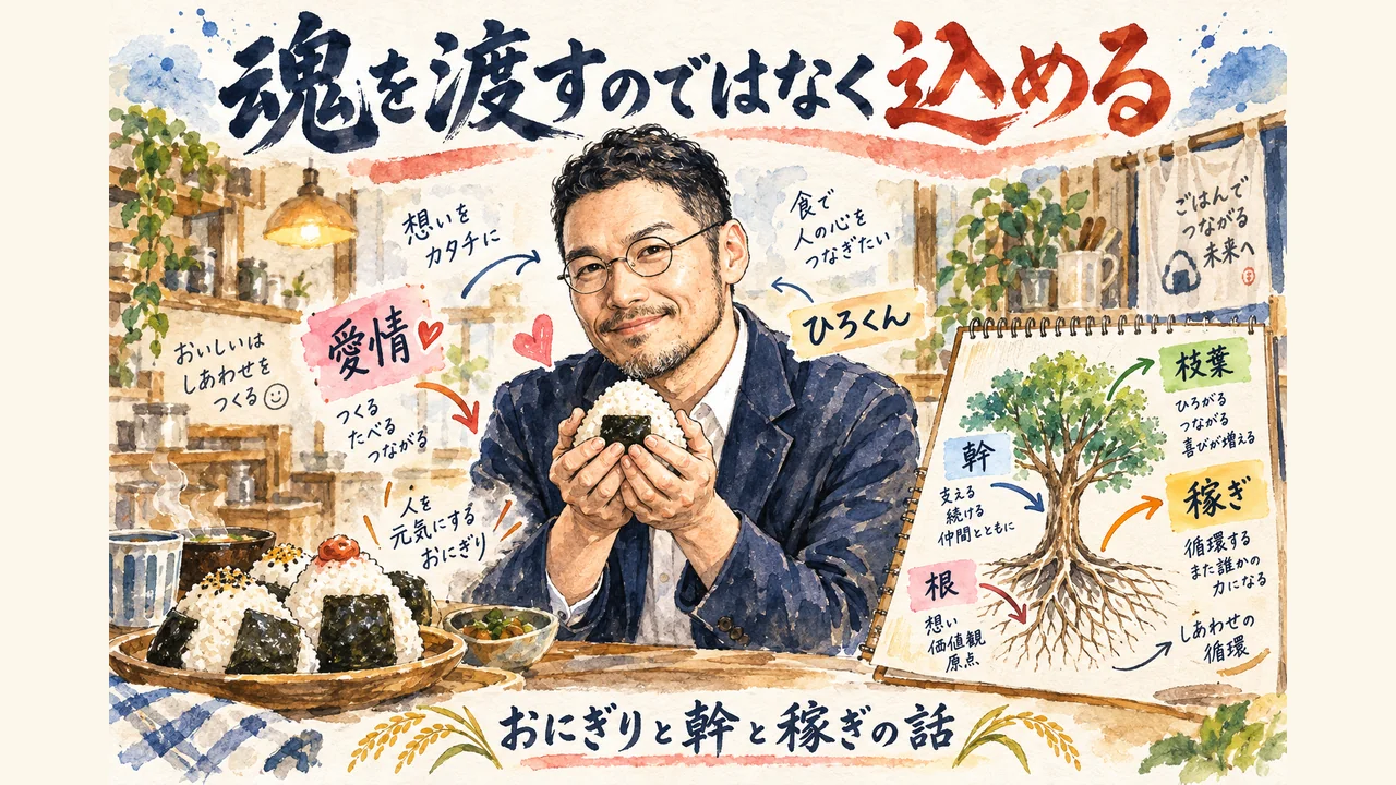 魂を渡すのではなく込める おにぎりと幹と稼ぎの話
