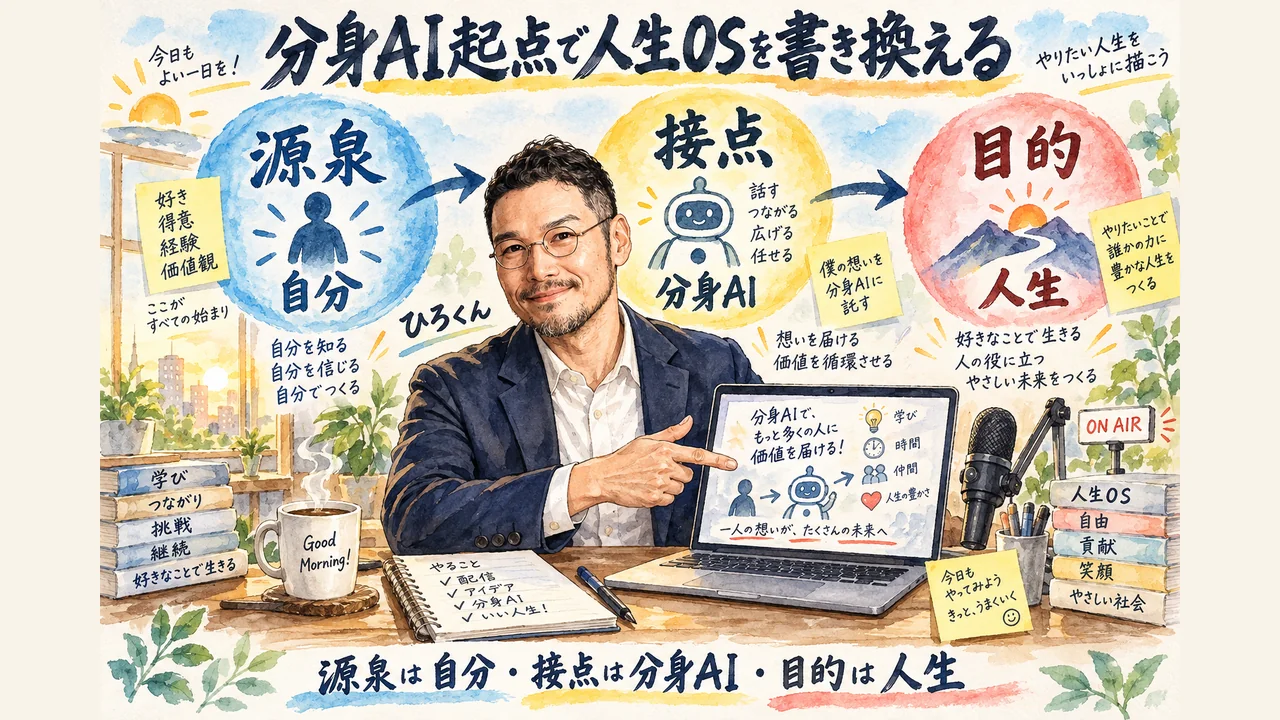 分身AIの育て方、主役は自分のままの図解